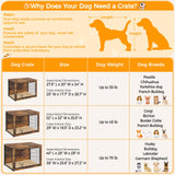 Yaheetech 32'' Dog Crate Furniture with Cushion Wooden Dog Crate with Double Doors/Adjustable Feet Side End Table for Small/Medium Dogs Yaheetech