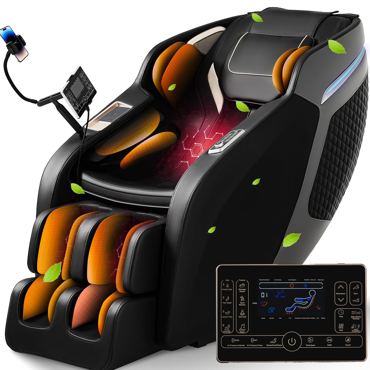 VUYSUYVY 4D Massage Chair Full Body, Zero Gravity SL-Track Massage Chair Recliner with AI, Body Scan, Heating, Calf Kneading, Rocking Sleep Mode, Airbags, Foot Rollers, 4 Control Ways, BH-5201 VUYSUYVY