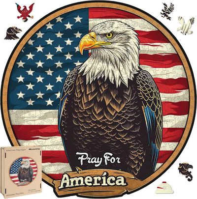 Reouinty Wooden Puzzle for Adults, Eagle Wooden Jigsaw Puzzles(11.1 * 11.2in-200pcs), Beautiful Wooden Puzzle with Box Birthday Gifts for Adults and Kids Family Game