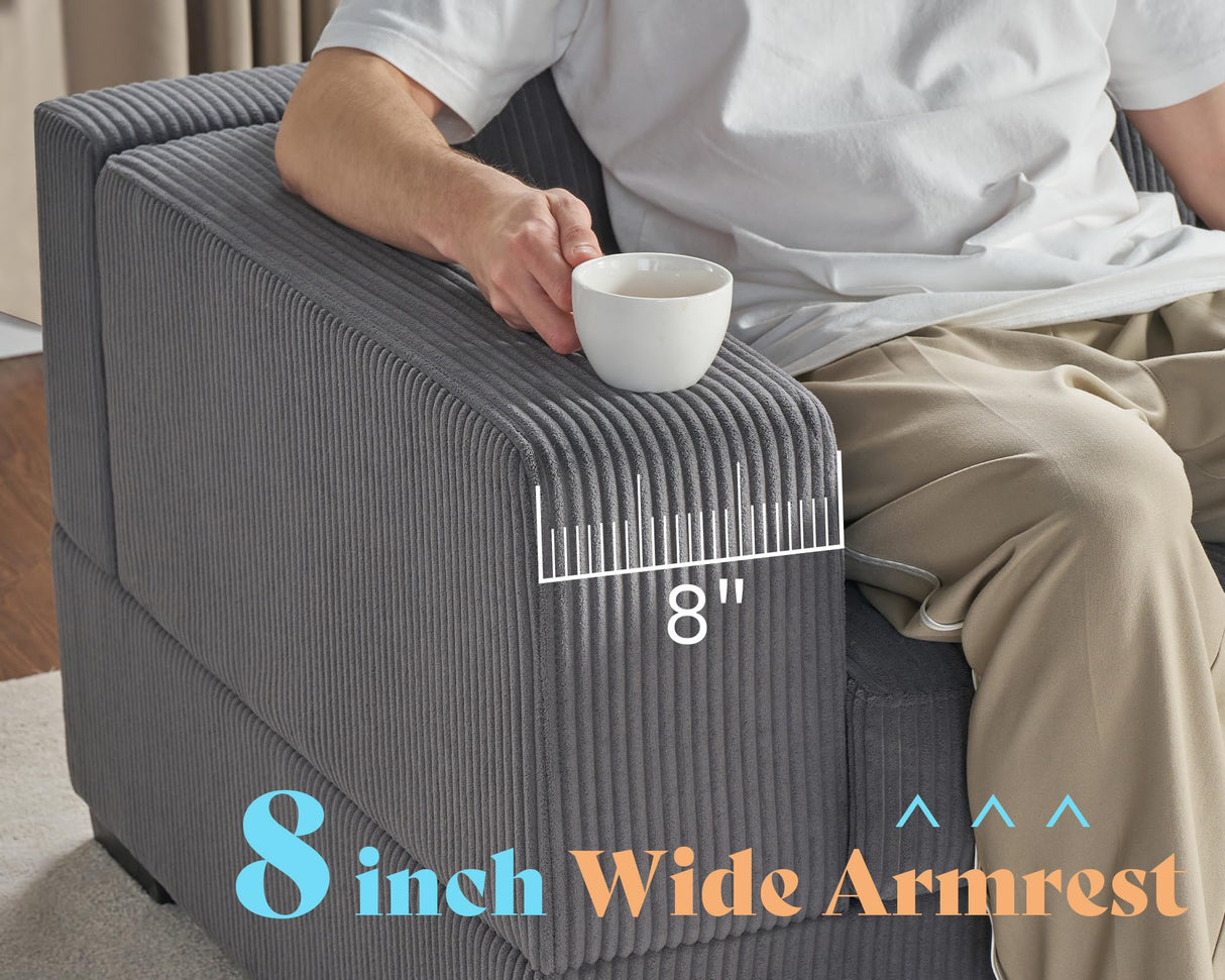 AMERLIFE 172 Inch U Shaped Couch, Modular Sectional Sofa with Storage Console, Oversized Couch with Charging Socket, Grey Comfy Couch AMERLIFE