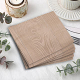175Pcs Wood Grain Party Supplies Rustic Wood Slice Party Set 9"& 7"Wood Plates Napkins Cup Knives Forks Spoons for Camp Fire Camping Woodland Animal Lumberjack Baby Shower Birthday Party Decor Serve25 HSPAIDYP