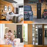 EMAXEE 5-6 Gun Safe Rifle, Gun Safes for Home Rifle and Pistols, Gun Cabinet with Privacy Virtual Password and Alarm Function, Rifle Safe with 2 Removable Shelves and Adjustable Racks for Shotguns EMAXEE