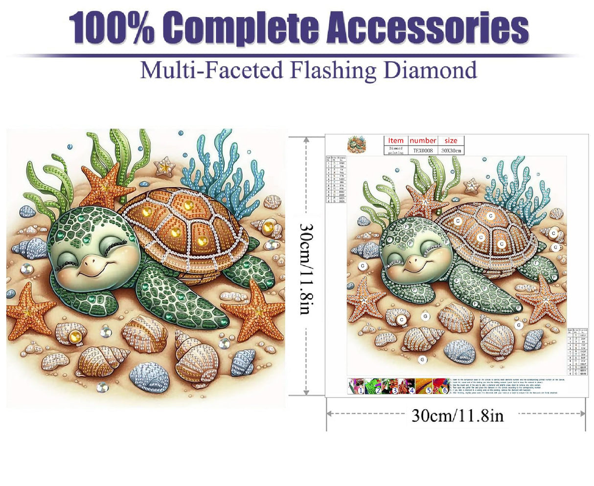 STGLCR Sea Turtle Special Shape Diamond Art Kits for Adults,5D Animal Diamond Painting Kits for Beginner,Diamond Dots Gem Art Crystal Painting Kits for Home Wall Decor Gift 12 X 12Inch STGLCR