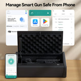 NASTAIS Biometric Fingerprint Gun Safe Pistol Safe 4 Ways 0.1S Quick Access, Fingerprint/Passcode/Key/App Unlock with Rechargeable Battery, Large Capacity Handgun Safe for 2 Pistols NASTAIS