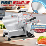 BIEAMA Commercial Meat Slicer, 10" Electric Food Slicer, 240W Premium Chromium-plated Steel Blades Adjustable Thickness 0-12mm Deli Meat Slicer Machine for Home BIEAMA