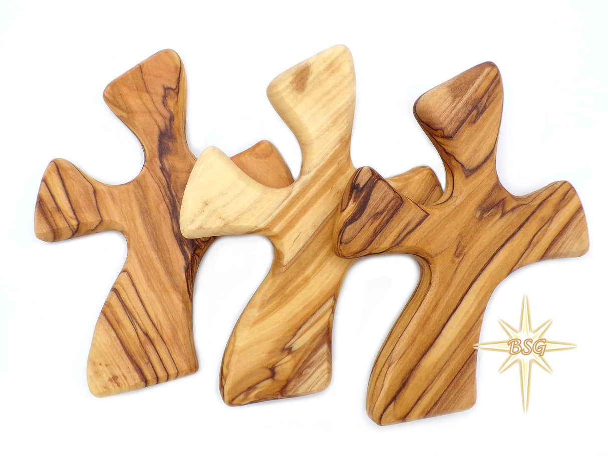 Dacaret Factory Healing Cross | Olive wood | 5'' fits in the hand for praying | Confirmation, First Communion Gifts | Loss of a dear one | Memorial | Christmas Gift (Without Engraving) Dacaret Factory