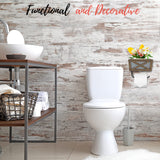 Autumn Alley Farmhouse Toilet Paper Holder with Basket for Cell Phone - Rustic Toilet Paper Holder, Farmhouse Bathroom Country Decor - Wood, Galvanized & Black Metal - Adds Rustic Charm, Brown Autumn Alley