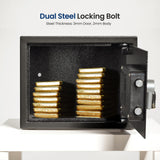 SereneLife Electronic Safe Box | Heavy Duty 12.2’’ x 7.8’’ Lockbox | Digital Keypad Code & 2 Key access | Small Money Safe for Home & Office | Secure Cash, Jewelry, Valuables | Wall & Floor Mountable SereneLife