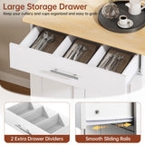 OtterOasis Kitchen Island Cart with Storage, Small Kitchen Island on Wheels with Large Drawer, Adjustable Shelf & Towel Rack, Rolling Island Table for Kitchen & Dining Room, White OtterOasis