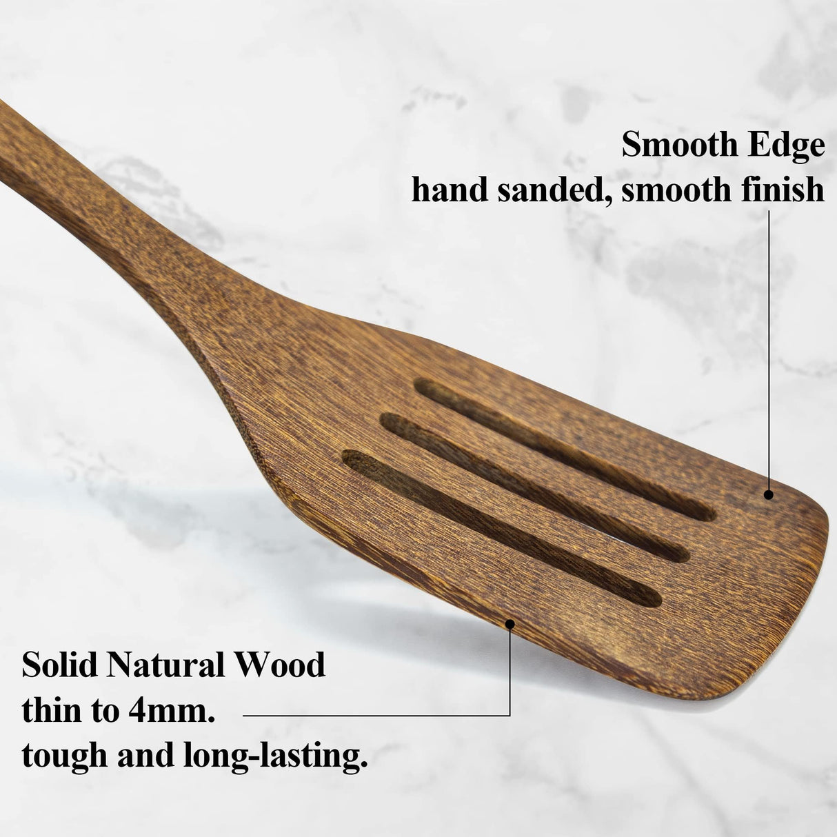 Wooden Spatula for Cooking 12 Inches Wood Spatula Slotted Turner Cooking Utensils for Nonstick Cookware, Kitchen Spatula for Fish, Eggs, Pancakes, 2 Pack Thimmamma