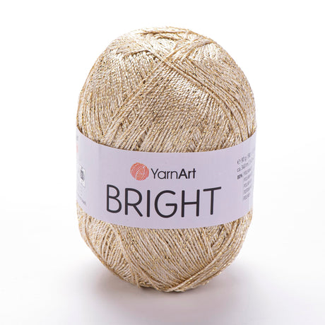 YarnArt Bright Metallic Shiny Yarn - 80% Polyamide 20% Metallic Polyester, 90g - Ideal for Summer Tops, Shawls, Bags, Hats, Crochet & Lace Projects - Soft & Durable, 340m, 4mm Needle & Hook Size (101) YarnArt