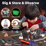 Woumserta Volcano Dig Kit - 10 Rocks Excavation Kit, Gemstone Rocks for Kids, Fossil Volcano Toys Dig Kits for Rocks Collection, Volcano Toys for Boys Girls and up Year Old Birthday Gifts Woumserta