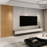 Art3d 8-Pack 96 x 6in. WPC Acoustic Slat Wall Panel for Modern Interior Decor, TV Background, Living Room, Oak Art3d