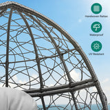 YITAHOME Egg Chair Wicker Indoor Outdoor Oversized Large Lounger with Stand Cushion Leveling Feet Egg Basket Chair 330lbs Capacity for Patio, Bedroom, Living Room, Garden, Backyard, Balcony-Grey YITAHOME