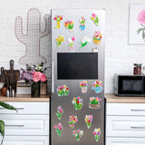 Saillong 20 Pcs Tulip Diamond Painting Magnets Spring Diamond Art Magnets Kits Refrigerator Magnetic Stickers for Fridge Home Adults DIY Crafts Saillong