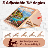 Old Canal Puzzle Board, 1000 Pieces Puzzles Table with Adjustable Tilt Stand, Wooden Jigsaw Puzzle Tables, Portable Puzzle Storage Boards with Non-Slip Felt Tabletop for Adults Old Canal