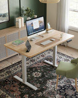 FEZIBO One-Piece Standing Desk Adjustable Height Stand up Home Office Desk, 48x24 Inch Electric Standing Computer Desk, with 4 Memory Presets, Headphone Hook, Maple FEZIBO