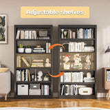 CBNTKI 5 Tier Metal Bookshelf,69'' Tall Heavy Duty Bookcase with Adjustable Shelves,Black Large Modern Bookshelves,Industrial Open Bookcases for Library,Office,Study Room,Living Room CBNTKI