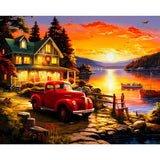 LELEMON Diamond Painting Kits,Sunset Diamond Art for Adults,Landscape 5d Diamond Painting Kits for Adults,Scenery Diamond Art Kits with Diamond Painting Accessories for Home Wall Decor 12 x 16inch LELEMON