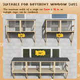 MAGIC UNION Cat Catio, Cat Window Perch for Indoor Cats - Expandable Wooden Windows Box Enclosure, Waterproof Cats Windows Hammock for Enjoying The Outdoor Sights (Original Wood, 82.6" L) MAGIC UNION
