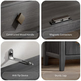 nesture. 71.5" Tall Kitchen Pantry with Hydraulic Flip Up Door, Storage Cabinet with LED Lights & Charging Station, Drawer and Adjustable Shelves, Cupboard for Kitchen, Dining Room, and Hallway, Black nesture.