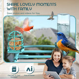 BROAIMX Smart Bird Feeder with Camera, Free AI Forever for 11,000+ Bird Species, 64G TF Card & 1080P HD, Solar-Powered Wireless Outdoor Bird Feeder, App Alerts & Two-Way Audio for Garden Bird Watching BROAIMX