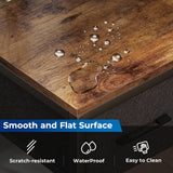 SUPERJARE 53 Inch L Shaped Desk with LED Lights & Power Outlets, Reversible Computer Desk with Shelves & Drawer, Corner Desk Home Office Desk, Rustic Brown SUPERJARE