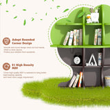 Tree Kids Bookshelf Toddler Bookcase 4-Tier Baby Book Rack Children Toy Storage Organizer Wood Display Shelf for Nursery Playroom Bedroom Classroom School Homeschooling Boy Girl’s Gift (green tree) HedoAjim