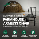 Four Seasons Courtyard 250 Pound Capacity Robust Classic Design Farmhouse Armless Indonesian Hardwood Chair for Indoor or Outdoor Use, Black Four Seasons Courtyard