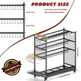 ztysn Fishing Rod Storage With 15 Hooks For Garage, 45.2in Extra Large Fishing Pole Holder Gear Organizer Rack Up To 20 Rods, Tackle Box Reel Storage Cart ztysn