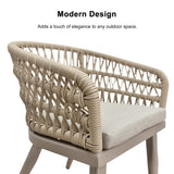 PURPLE LEAF 9 Pieces Outdoor Dining Set All-Weather PE Rattan Outdoor Patio Furniture Set with All Aluminum Frame Rectangular Table and Chairs Set for Lawn Garden Backyard Deck, Champagne PURPLE LEAF