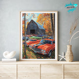 KEYIFA Sports Car Diamond Art Kits for Adults, DIY Diamond Painting Pickup Truck, Round Full Drill, 5D Barn Diamonds Dots Mosaic Painting, Gem Arts Craft for Home Wall Decor Gifts, 30x40cm KEYIFA