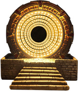 Atlantis Stargate Mirror LED Night Light Star Gate 3D Time Tunnel Ring Mirror Movie Replica Prop Resin Model Toy Table Decor Ornament Gift CAFELE