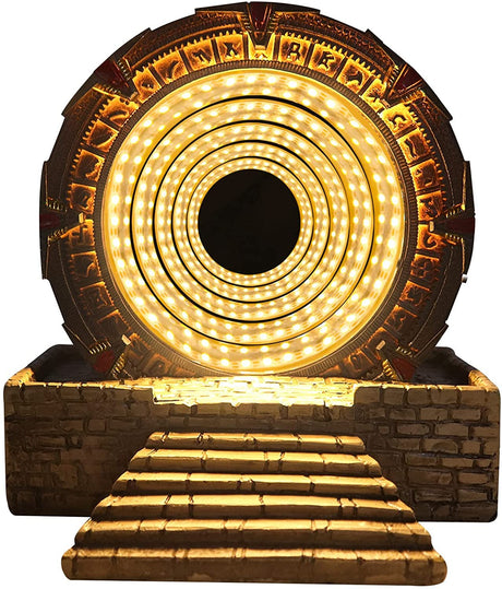 Atlantis Stargate Mirror LED Night Light Star Gate 3D Time Tunnel Ring Mirror Movie Replica Prop Resin Model Toy Table Decor Ornament Gift CAFELE