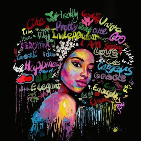 DIY 5D Full Drill American Native African Colorful Charming Woman Girl Square Diamond Art Painting by Number Kits for Adults Crystal Rhinestone Cross Stitch for Wall Decoration Gift 30x30CM/12x12IN WoodArtSupply