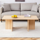 ZYLTHORN Modern Coffee Table for Living Room Light Wood Coffee Table Small Rectangle Coffee Table for Office ZYLTHORN