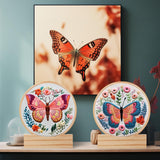 Chunful 6 Pcs Embroidery Hoop Display Stand Wooden Embroidery Frames Holder 2 Tier Groove Cross Stitch Hoop Stand Base Accessories for Display Works Home Exhibition Decor Chunful