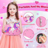 Glisiol Kids Nail Polish Set for Girls Toys, Washable Quick-Dry Toddler Nail Art Kit with Air Cooling Dryer and Cosmetic Case, Christmas or Birthday Gifts for Girls Ages 3 4 5 6 7 9 10 11 12-Pink Glisiol