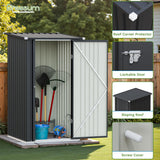 Greesum 3×3FT Outdoor Storage Shed, Metal Sheds with Sloping Roof and Lockable Single Door, Steel Tool Shed for Backyard, Bike, Patio, Garage, Lawn, Black Greesum