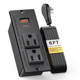 Recessed Power Strip USB C PD 20W, Recessed Outlet with USB Ports, Flat Plug Desk Power Strip for Sofa Drawer Cabinet Nightstand, 6 FT Extension Cord Conference Table Power Hub Kungfuking