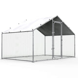 Chicken Coop Large Metal Chicken Run for Yard Chicken Pen/Cage Outdoor Walk-in Chicken House Heavy Duty Poultry Cage with Waterproof and Anti-UV Cover for Farm Use WoodArtSupply
