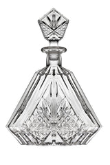 Lefonte Whiskey Decanter Set with 2 Old Fashioned Whisky Glasses for Liquor Scotch Bourbon or Wine - Irish Cut Triangular Clear Lefonte