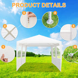 Outvita Outdoor Party Tent, Patio Canopy Tent Gazebo with Removable Sidewalls Instant Event Tent for Cater Events Wedding Birthday Pavilion Beach BBQ (10'x20') Outvita