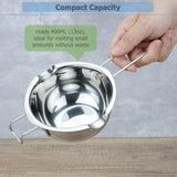 EIKS Boiler Pot Melting Bowl with SUS304 Stainless Steel for Melting Chocolate Candy Cheese Butter and Candle Wax Making, Capacity 400ML/13oz EIKS