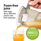 Hamilton Beach Juicer Machine, Centrifugal Extractor, Big Mouth 3" Feed Chute, Easy Clean, 2-Speeds, 40 oz. BPA Free Pitcher, 850 Watt Motor, Silver Hamilton Beach