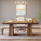 Tribesigns 63-Inch Executive Desk, Large Office Computer Desk with Double Pedestal, Modern Simple Workstations Writing Table Conference Table Business Furniture for Home Office, Espresso Brown Tribesigns