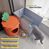 GesomePurrz Extra Large Cat Litter Box Enclosure, Open Top High Side Splash Guard for Litter Box, Waterproof Pee Shield for Cat Litter Boxes Gesomepurrz