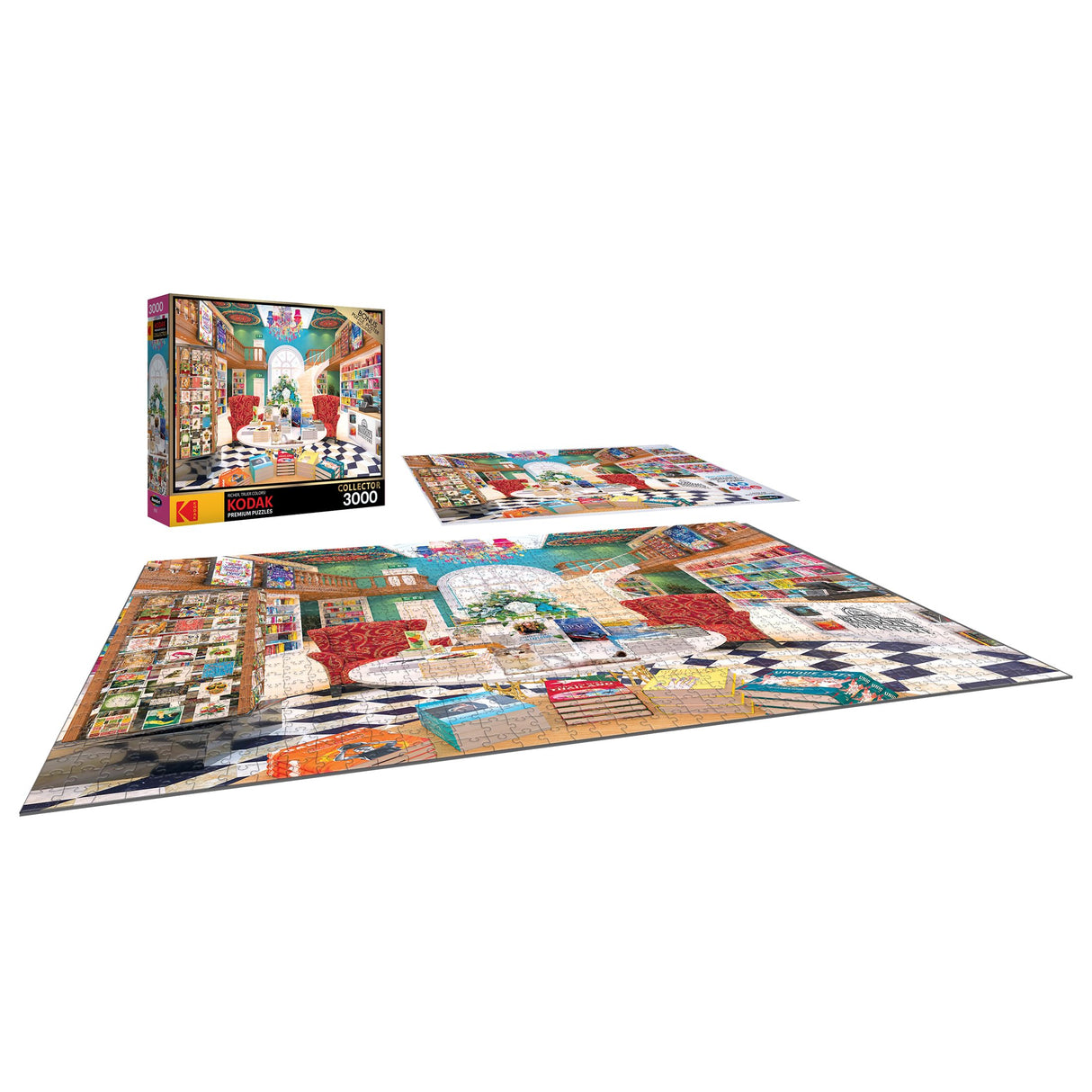RoseArt - Kodak Premium - Brandon's Bookstore - 3000 Piece Jigsaw Puzzle for Adults RoseArt