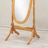 Roundhill Furniture Traditional Queen Anna Style Wood Floor Cheval Mirror, Oak Finish Roundhill Furniture