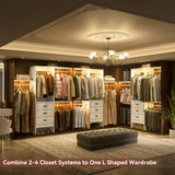 Armocity 5FT Small Closet System with 3 Fabric Drawers, 60 Inches Walk In Closet Organizer System With 3 Adjustable Shelves, Heavy Duty Clothes Rack Built-In Garment Rack, 59" L x 16" W x 71" H, White armocity